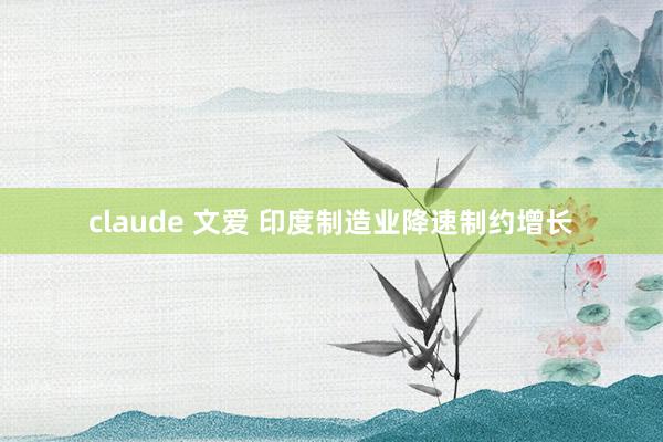 claude 文爱 印度制造业降速制约增长