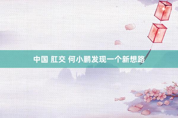 中国 肛交 何小鹏发现一个新想路