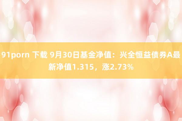 91porn 下载 9月30日基金净值：兴全恒益债券A最新净值1.315，涨2.73%
