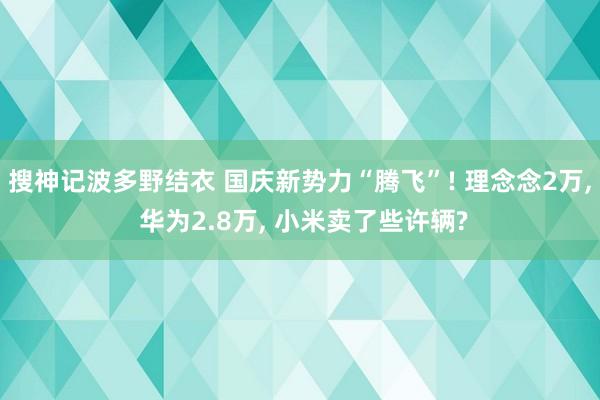 搜神记波多野结衣 国庆新势力“腾飞”! 理念念2万, 华为2.8万, 小米卖了些许辆?