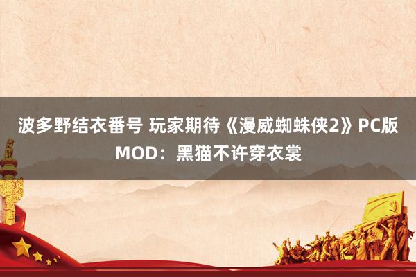 波多野结衣番号 玩家期待《漫威蜘蛛侠2》PC版MOD：黑猫不许穿衣裳