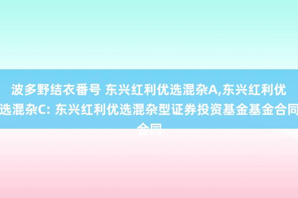 波多野结衣番号 东兴红利优选混杂A,东兴红利优选混杂C: 东兴红利优选混杂型证券投资基金基金合同
