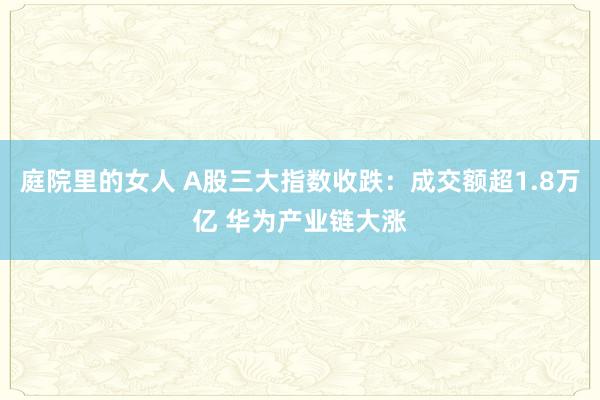 庭院里的女人 A股三大指数收跌：成交额超1.8万亿 华为产业链大涨