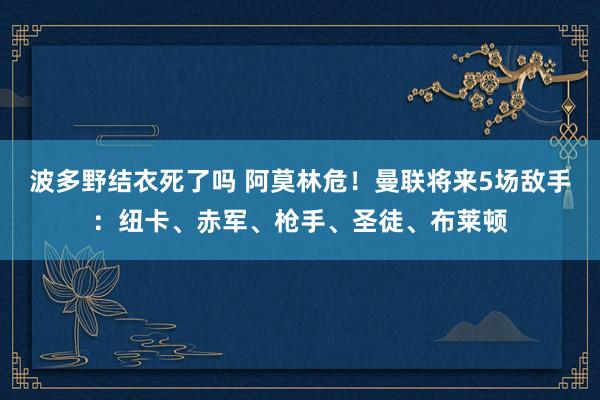 波多野结衣死了吗 阿莫林危！曼联将来5场敌手：纽卡、赤军、枪手、圣徒、布莱顿