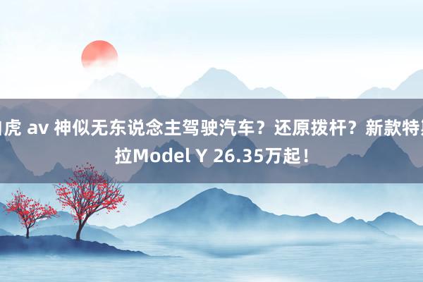 白虎 av 神似无东说念主驾驶汽车？还原拨杆？新款特斯拉Model Y 26.35万起！