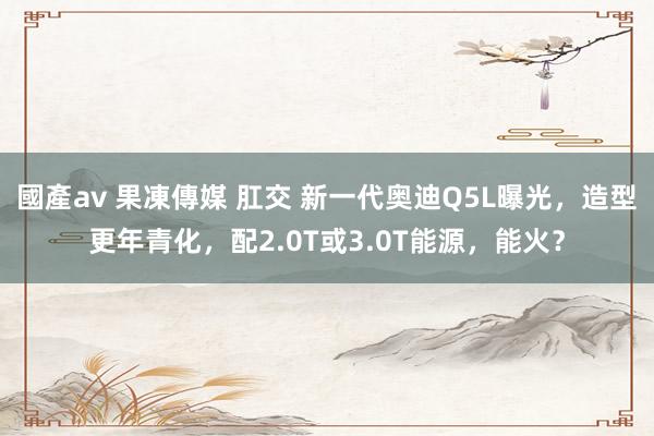 國產av 果凍傳媒 肛交 新一代奥迪Q5L曝光，造型更年青化，配2.0T或3.0T能源，能火？