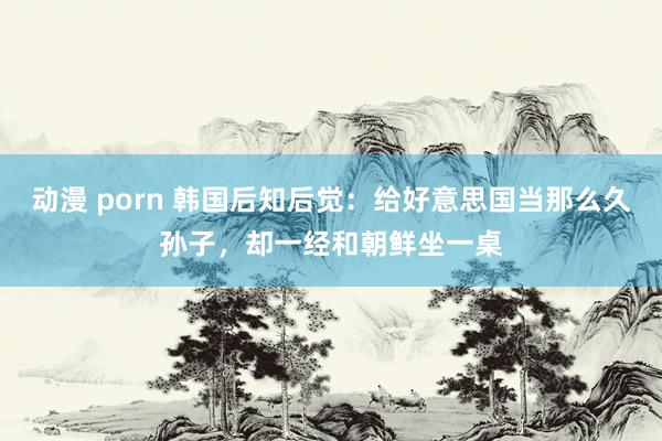 动漫 porn 韩国后知后觉：给好意思国当那么久孙子，却一经和朝鲜坐一桌