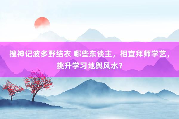 搜神记波多野结衣 哪些东谈主，相宜拜师学艺，挑升学习地舆风水？