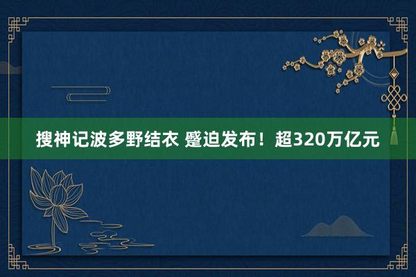 搜神记波多野结衣 蹙迫发布！超320万亿元
