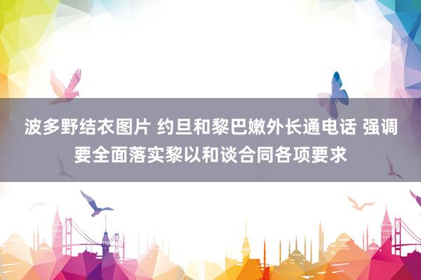 波多野结衣图片 约旦和黎巴嫩外长通电话 强调要全面落实黎以和谈合同各项要求
