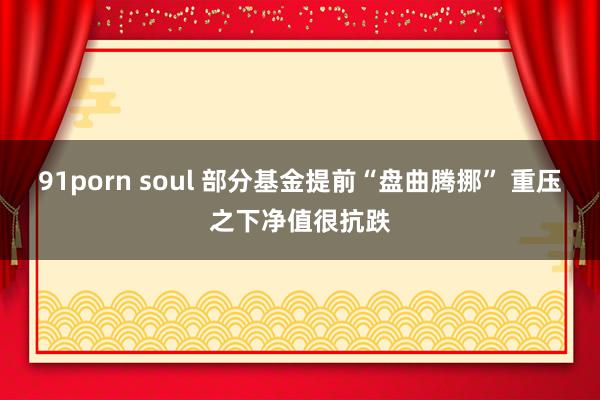 91porn soul 部分基金提前“盘曲腾挪” 重压之下净值很抗跌