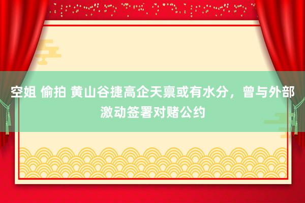 空姐 偷拍 黄山谷捷高企天禀或有水分，曾与外部激动签署对赌公约