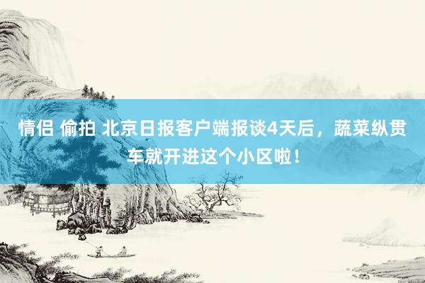 情侣 偷拍 北京日报客户端报谈4天后，蔬菜纵贯车就开进这个小区啦！