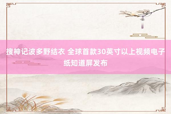 搜神记波多野结衣 全球首款30英寸以上视频电子纸知道屏发布