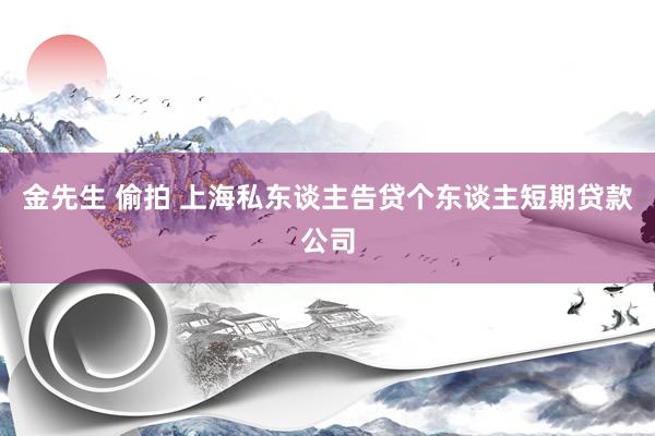 金先生 偷拍 上海私东谈主告贷个东谈主短期贷款公司