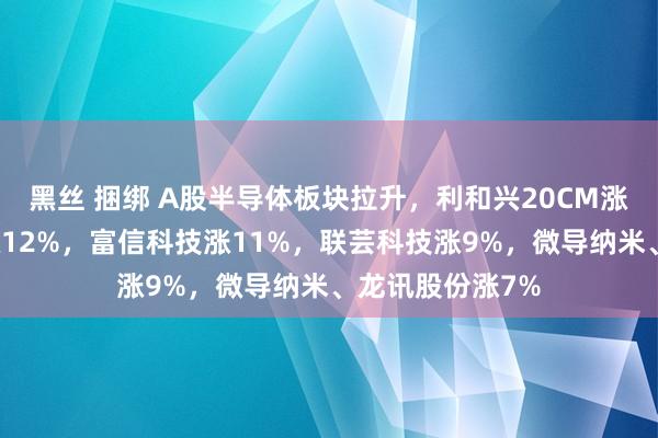 黑丝 捆绑 A股半导体板块拉升，利和兴20CM涨停，拓荆科技涨12%，富信科技涨11%，联芸科技涨9%，微导纳米、龙讯股份涨7%