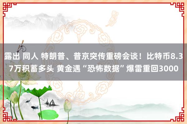露出 同人 特朗普、普京突传重磅会谈！比特币8.37万积蓄多头 黄金遇“恐怖数据”爆雷重回3000