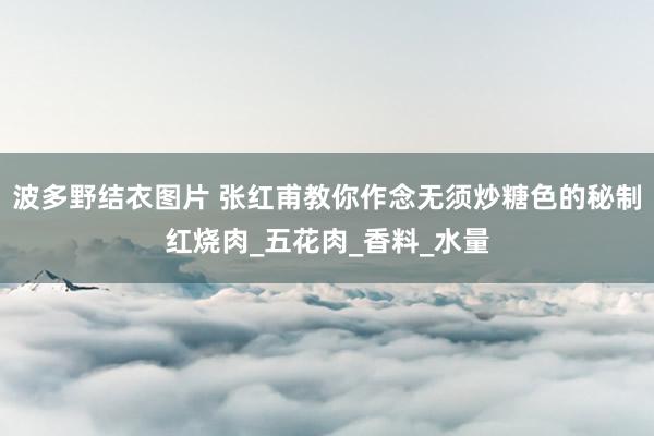 波多野结衣图片 张红甫教你作念无须炒糖色的秘制红烧肉_五花肉_香料_水量