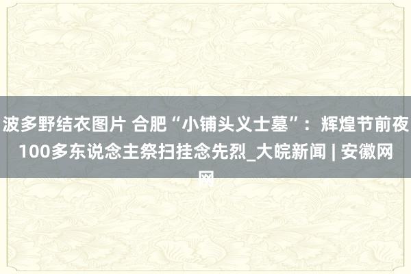 波多野结衣图片 合肥“小铺头义士墓”：辉煌节前夜100多东说念主祭扫挂念先烈_大皖新闻 | 安徽网