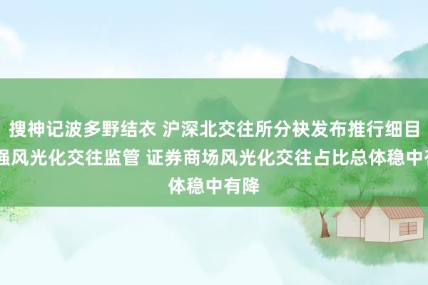 搜神记波多野结衣 沪深北交往所分袂发布推行细目 加强风光化交往监管 证券商场风光化交往占比总体稳中有降