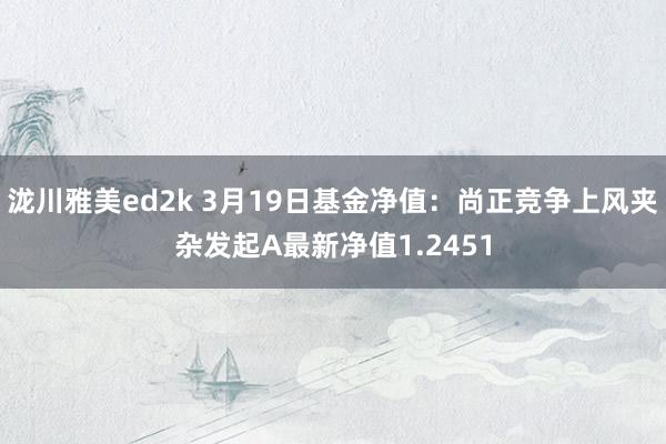 泷川雅美ed2k 3月19日基金净值：尚正竞争上风夹杂发起A最新净值1.2451