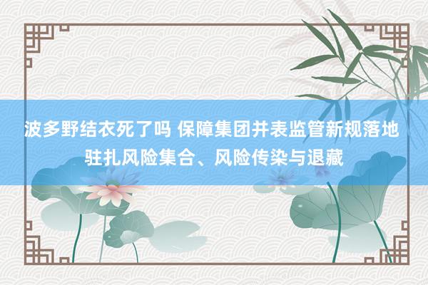 波多野结衣死了吗 保障集团并表监管新规落地 驻扎风险集合、风险传染与退藏