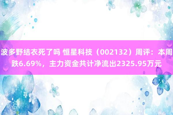 波多野结衣死了吗 恒星科技（002132）周评：本周跌6.69%，主力资金共计净流出2325.95万元