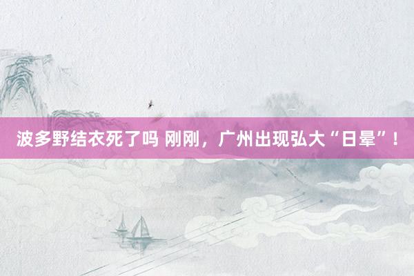 波多野结衣死了吗 刚刚，广州出现弘大“日晕”！