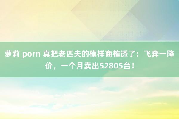 萝莉 porn 真把老匹夫的模样商榷透了：飞奔一降价，一个月卖出52805台！