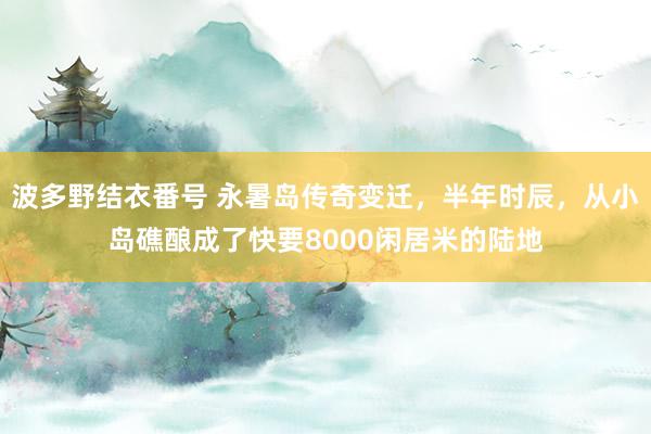 波多野结衣番号 永暑岛传奇变迁，半年时辰，从小岛礁酿成了快要8000闲居米的陆地