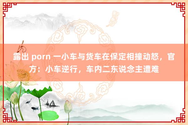 露出 porn 一小车与货车在保定相撞动怒，官方：小车逆行，车内二东说念主遭难