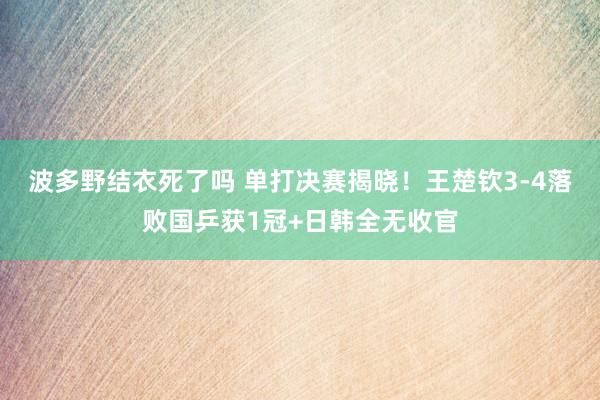 波多野结衣死了吗 单打决赛揭晓！王楚钦3-4落败国乒获1冠+日韩全无收官