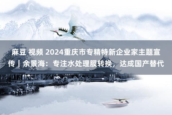 麻豆 视频 2024重庆市专精特新企业家主题宣传｜余景海：专注水处理膜转换，达成国产替代