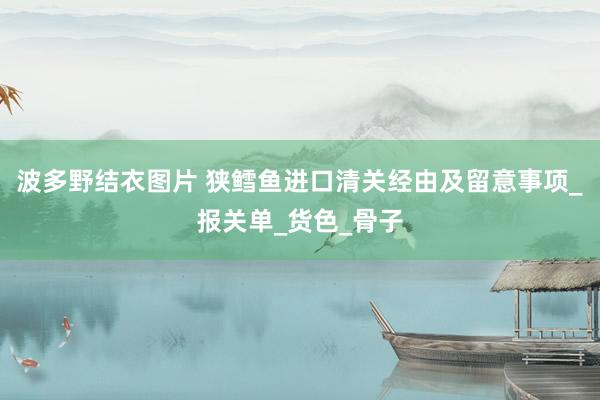 波多野结衣图片 狭鳕鱼进口清关经由及留意事项_报关单_货色_骨子