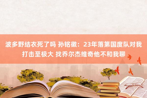 波多野结衣死了吗 孙铭徽：23年落第国度队对我打击至极大 找乔尔杰维奇他不和我聊